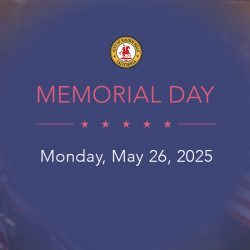 City Hall Closed Monday in Observance of Memorial Day